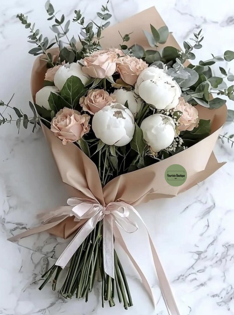 კრაფტის ქაღალდი და ატლასის ლენტი